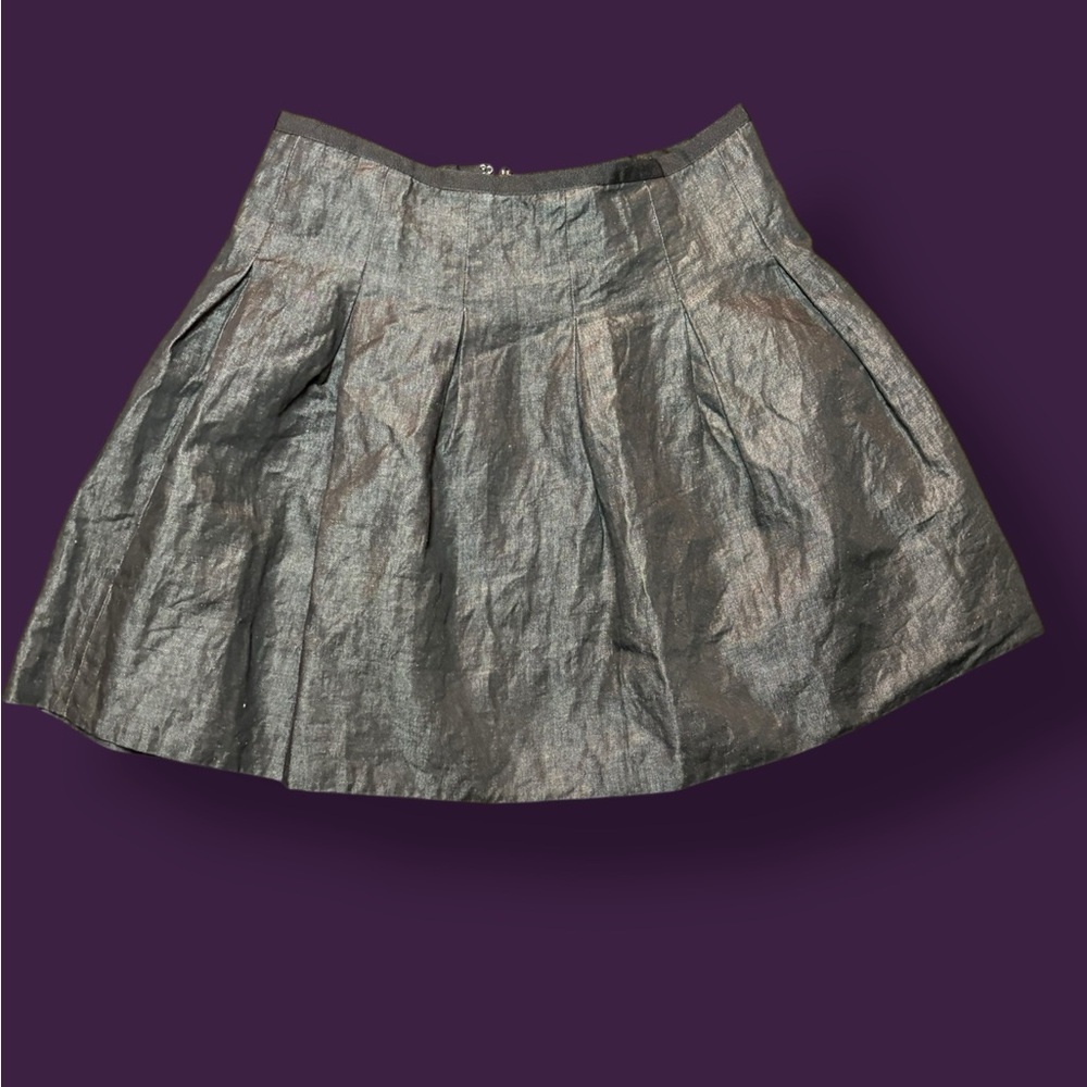 GAP Silver Pleated Bubble Mini Skirt Cocktail